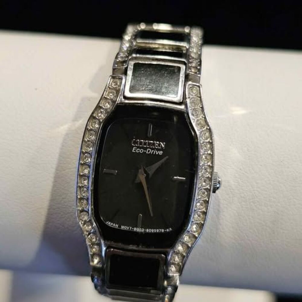 Ladies Citizen solar eco-drive black dial watch